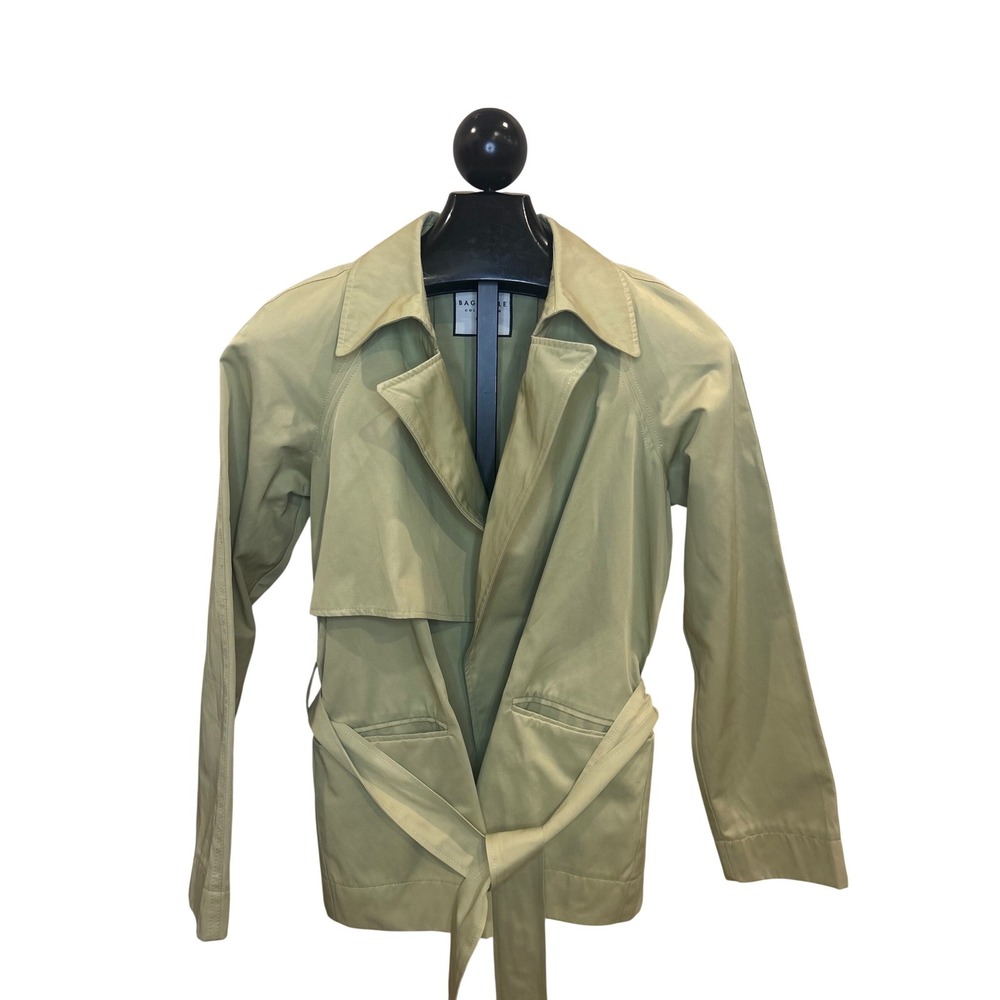 Bagatelle‎ Collection New York Sage Green Short Trench Coat Belted Jacket 82220